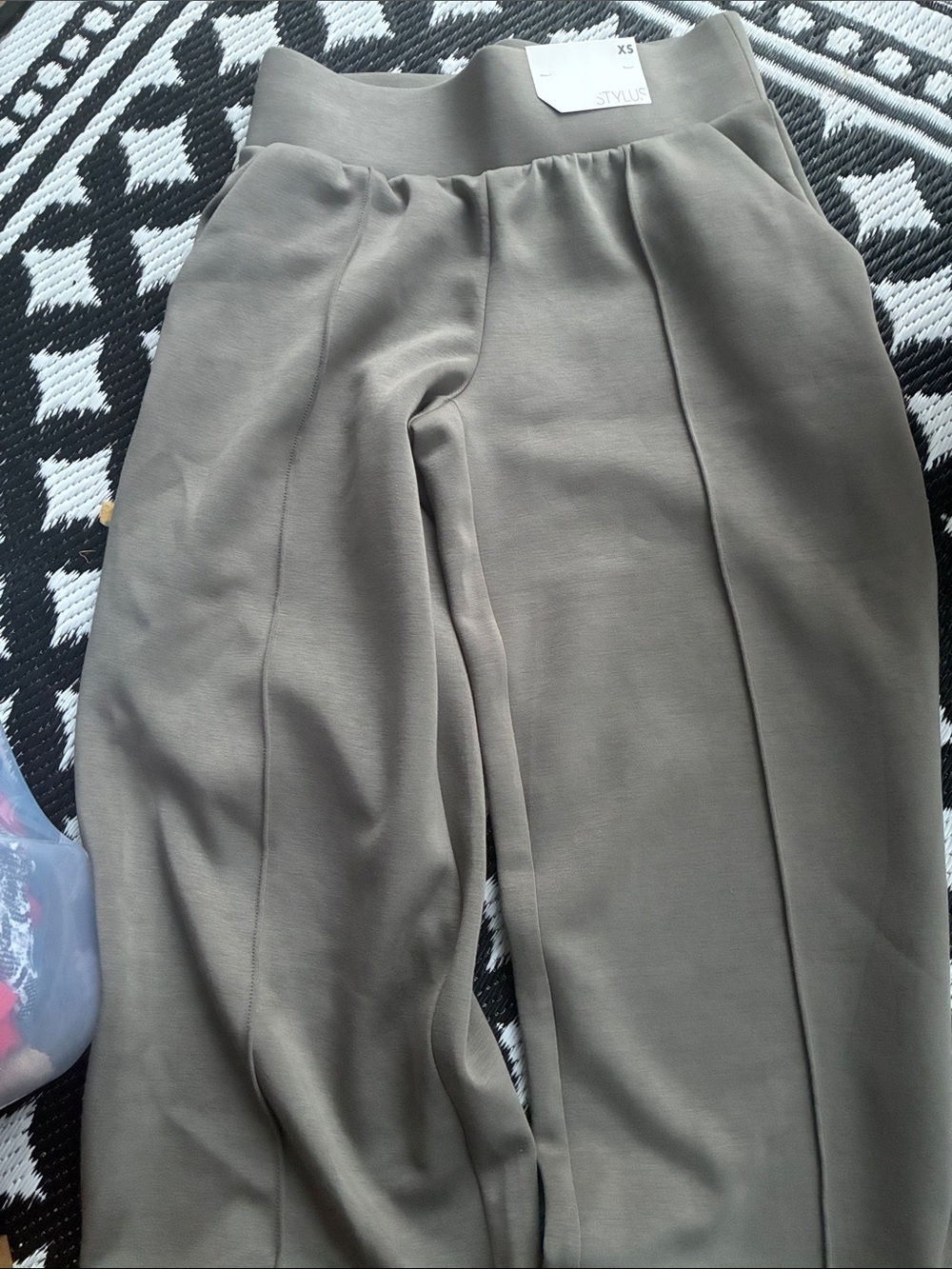 STYLUS womans Olive-Taupe Stretch Ponte Trousers